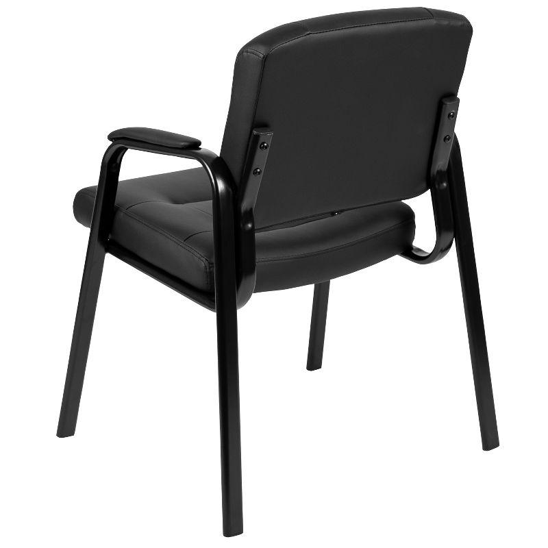 Flash Furniture Darwin Flash Fundamentals Black LeatherSoft Executive Reception Chair with Black Metal Frame