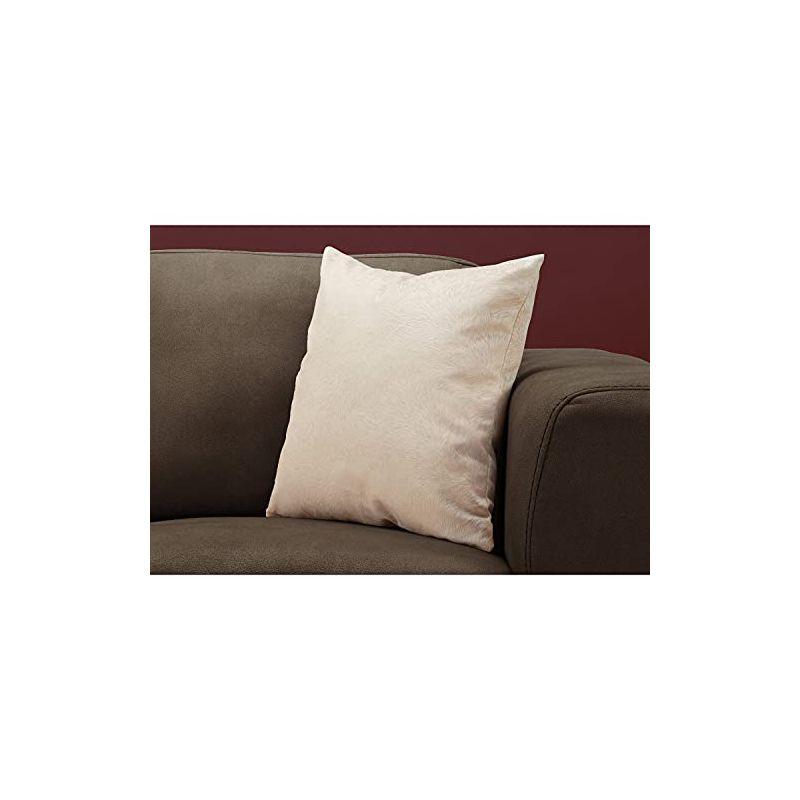 Monarch Specialties Pillows 18 X 18 Square Insert Included Decorative Throw Accent Sofa Couch Bedroom Polyester Hypoallergenic Beige Modern