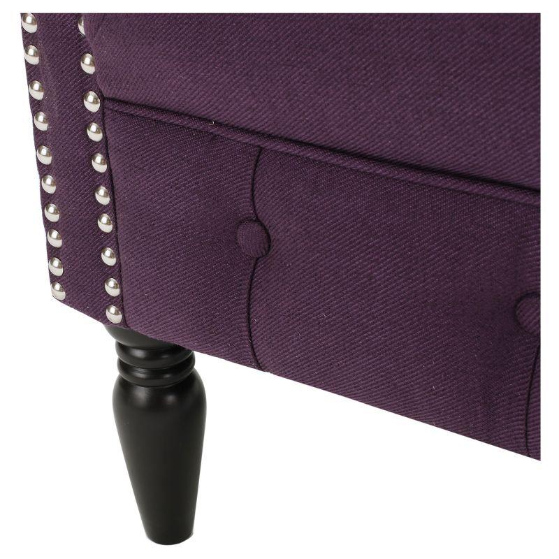 Akira Club Chair - Purple - Christopher Knight Home: Upholstered Barrel Accent, Hardwood Frame, 250lb Capacity