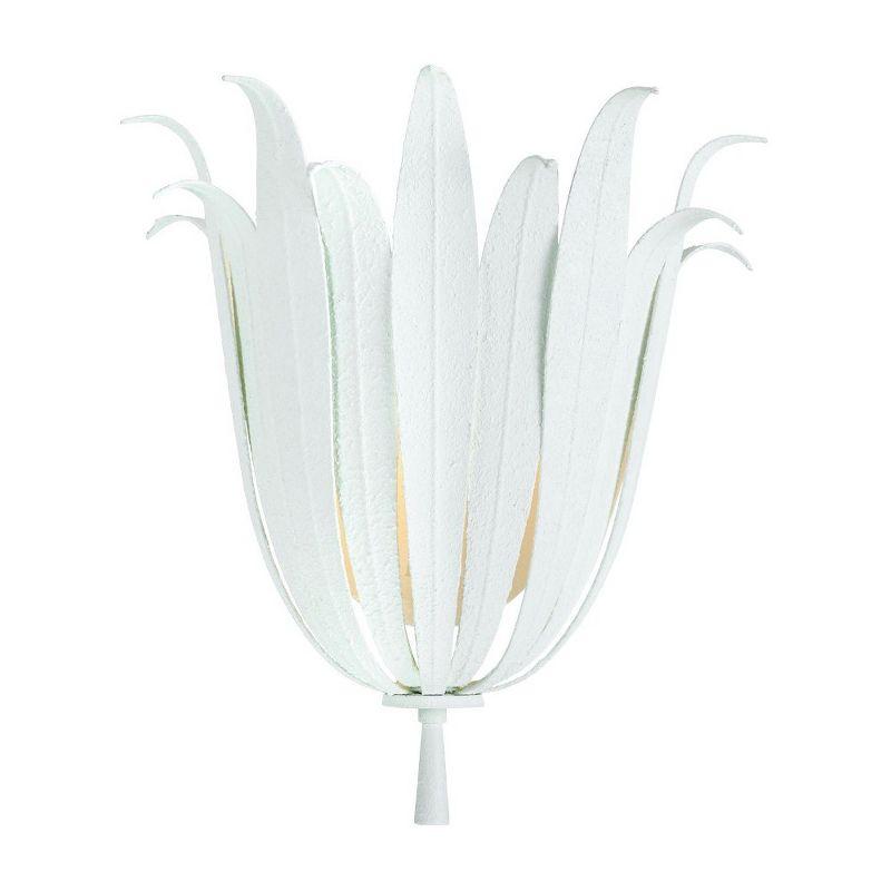 Eden Textured White Botanically Inspired Wall Sconce