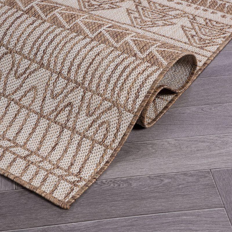 World Rug Gallery Contemporary Geometric Bohemian Textured Flat Weave Indoor/Outdoor Area Rug