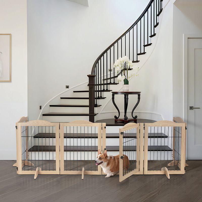 unipaws Extension Kit with Wood and Wire 2 Panels, Walnut