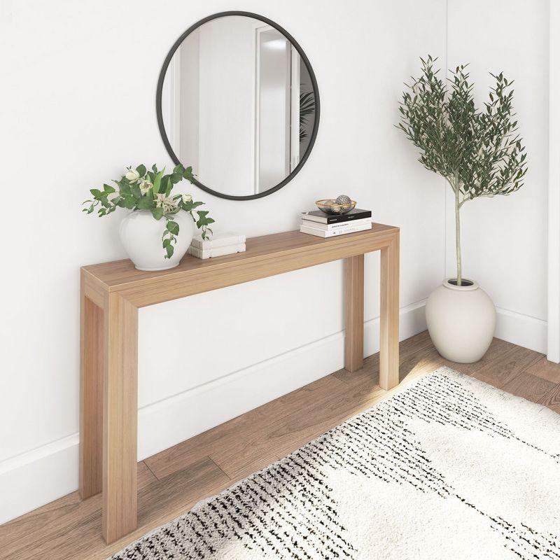 Blonde Pine 56" Modern Console Table with Storage