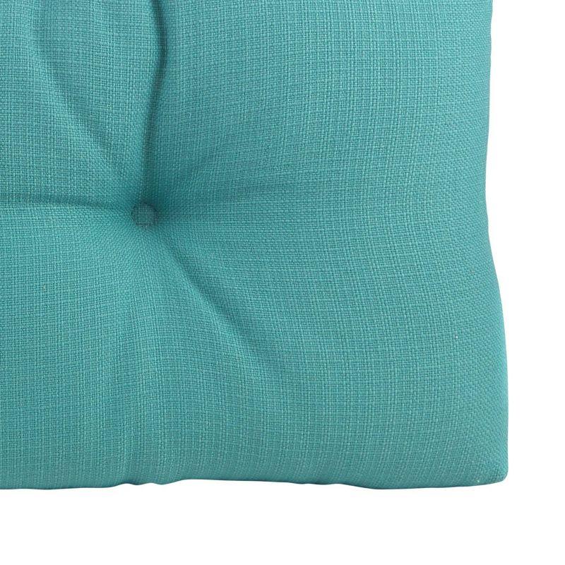 Gripper 35" Tufted Omega Universal Bench Cushion Teal: Solid Rectangle Indoor Seat Cushion, Polypropylene, 36"x14"x3"
