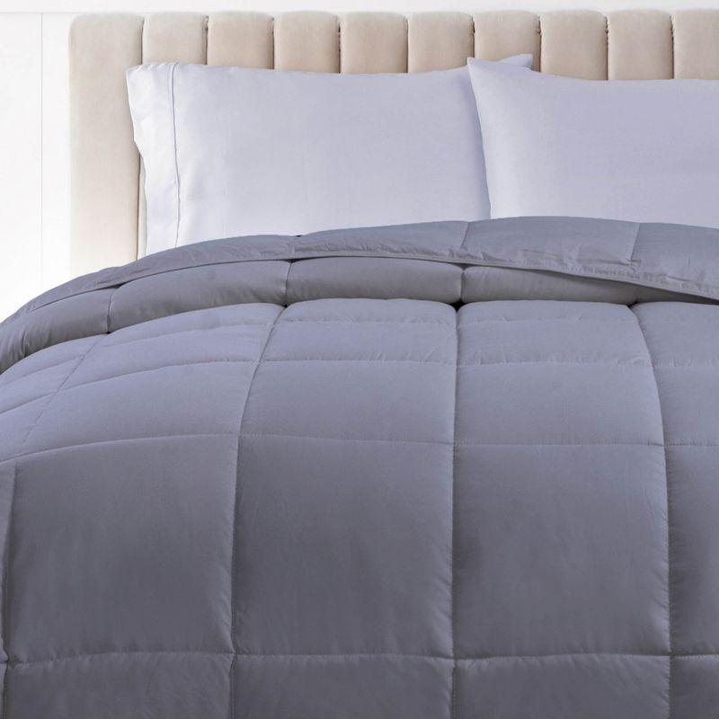 Classic Comforter Reversible All-Season Medium Weight Down Alternative Bedding by Blue Nile Mills