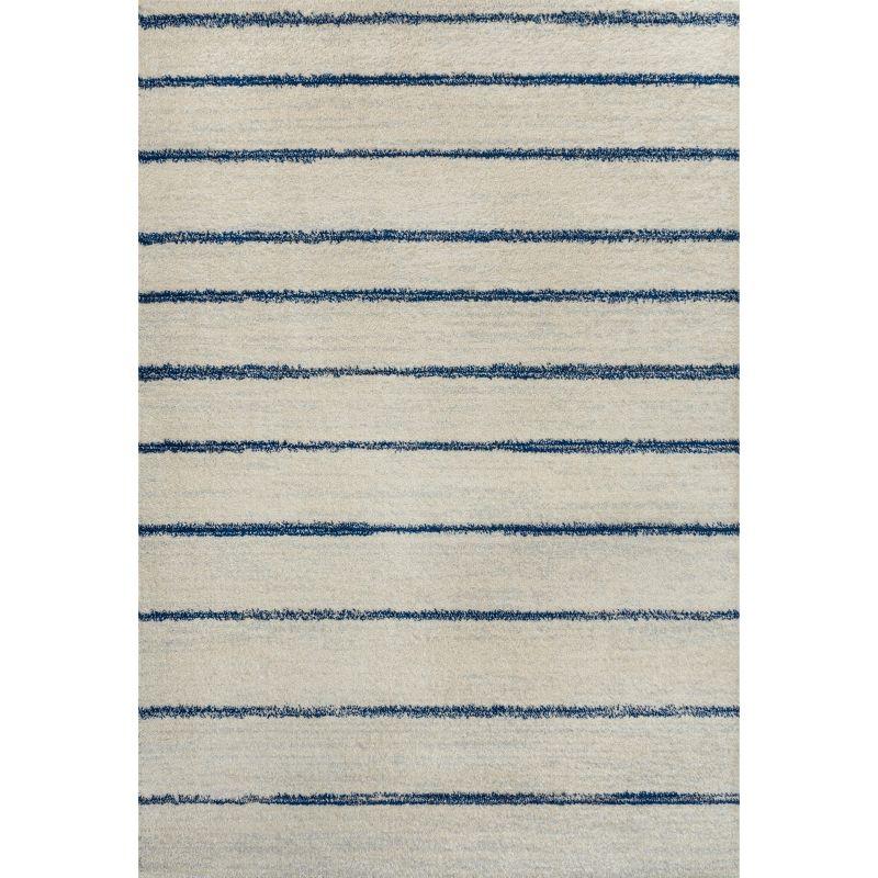 JONATHAN Y Williamsburg Minimalist Stripe Cream/Navy 4 ft. x 6 ft. Area Rug