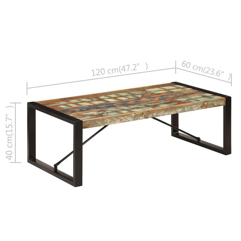 vidaXL Coffee Table Multicolor Solid Reclaimed Wood 47.2 in long Durable