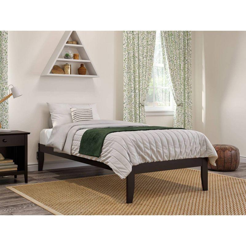 Espresso Twin XL Wood Platform Bed with USB Charger