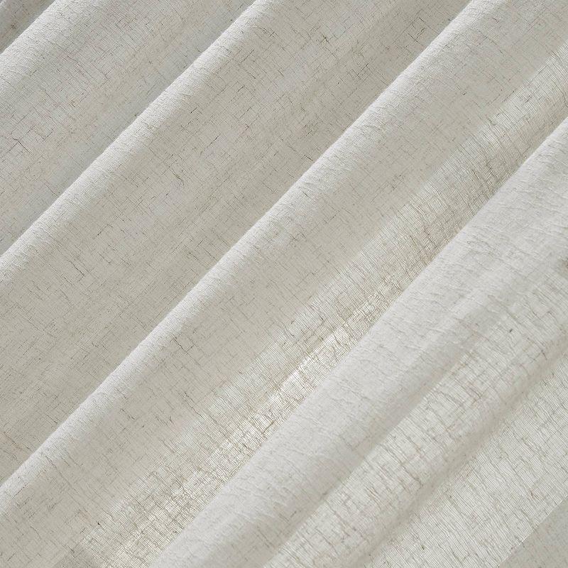 96"x52" Crushed Texture Anti-Dust Sheer Curtain Panel Off White - Clean Window: Modern Linen Rod Pocket