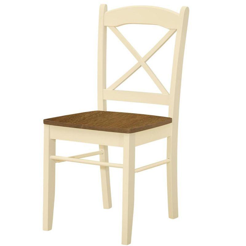 Monarch Specialties Dining Chair Set Of 2 Side Kitchen Dining Room Oak And Cream Wood Legs Transitional