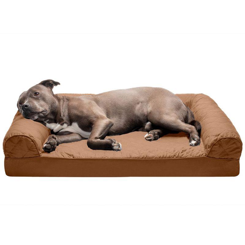 FurHaven Quilted Orthopedic Sofa Dog Bed - Large, Warm Brown