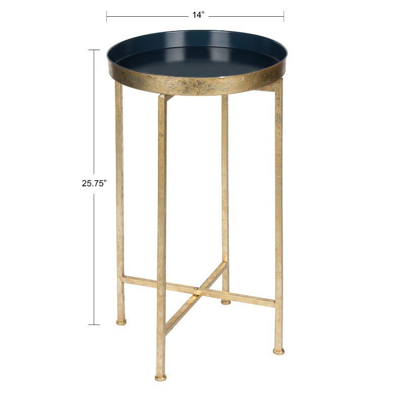 Kate and Laurel Celia Round Metal Foldable Tray Accent Table