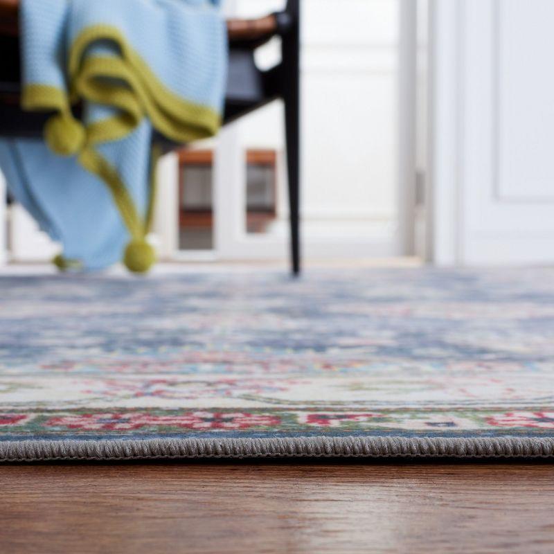 Tucson TSN196 Power Loomed Machine Washable Area Rug - Navy/Beige - 6'x6' - Safavieh.