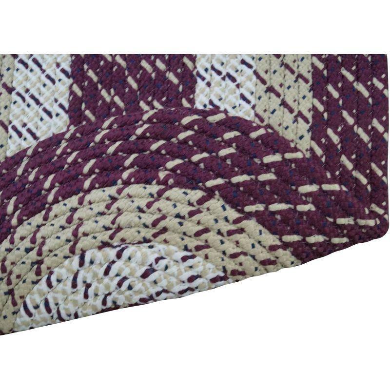 96" x 96" Country Stripe Collection Burgundy Stripe Reversible Indoor Area Utility Round Rug - Better Trends