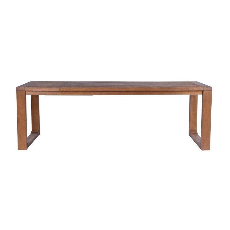 Boraam 3pc Rasmus Dining Set Chestnut Wire Brush Finish: Mid-Century Modern, 2 Benches, Seats 8