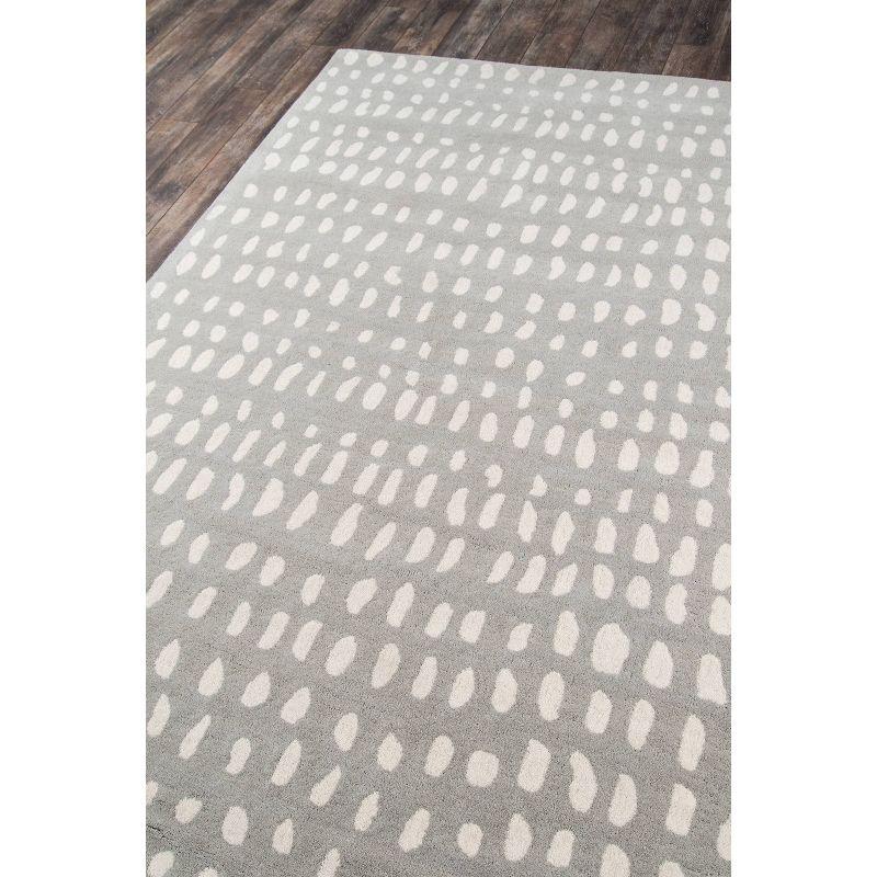 Handmade Geometric Tufted Wool Area Rug in Gray, 3'6" X 5'6"