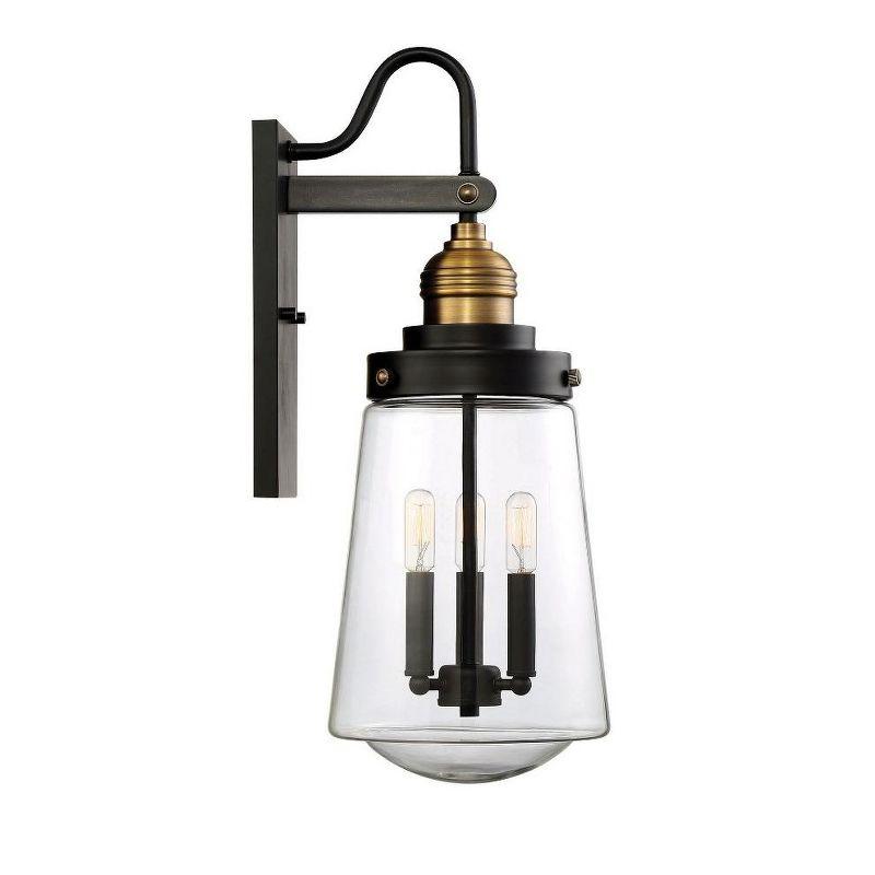 Savoy House Macauley 3 - Light Wall Light in  Vintage Black/Warm Brass
