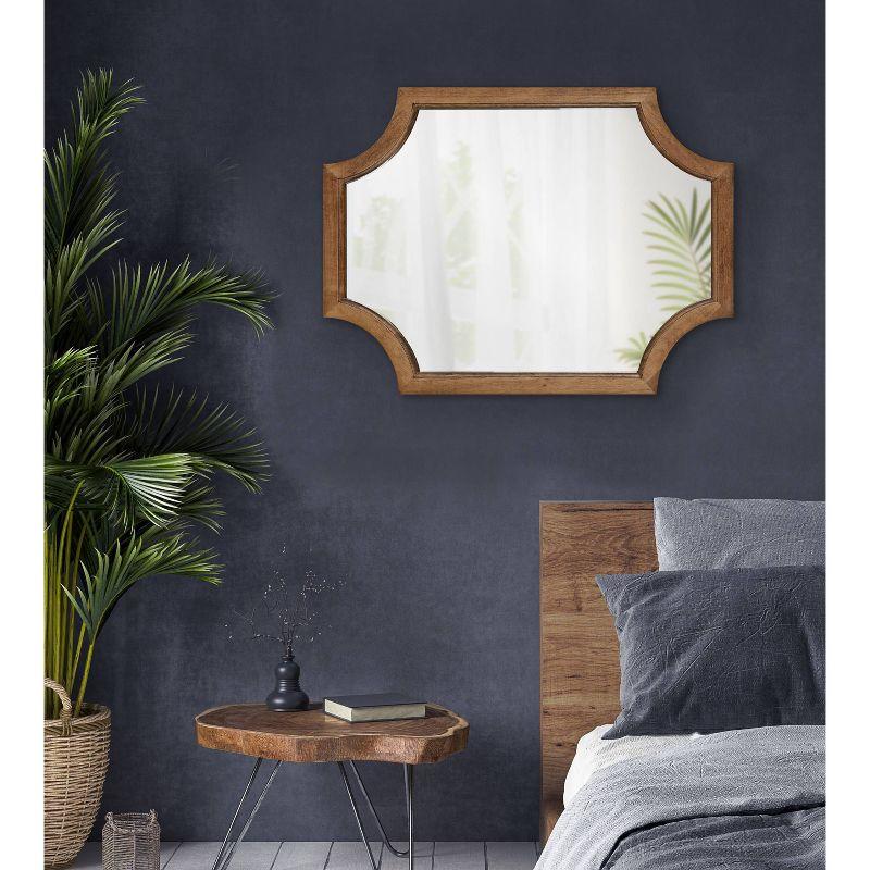 Kate and Laurel Hogan Wood Framed Mirror with Scallop Corners