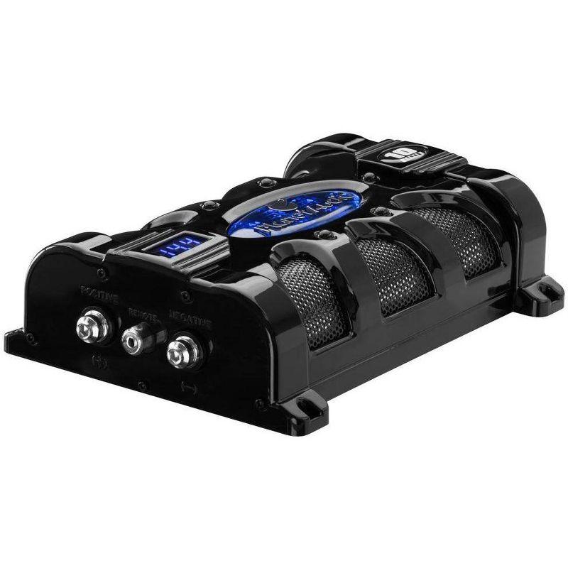 Planet Audio PC10F 10 Farad 24-Volt DC Surge 3-Digit Digital Blue LED Voltage Display Car Audio Power Capacitor Cap, Black