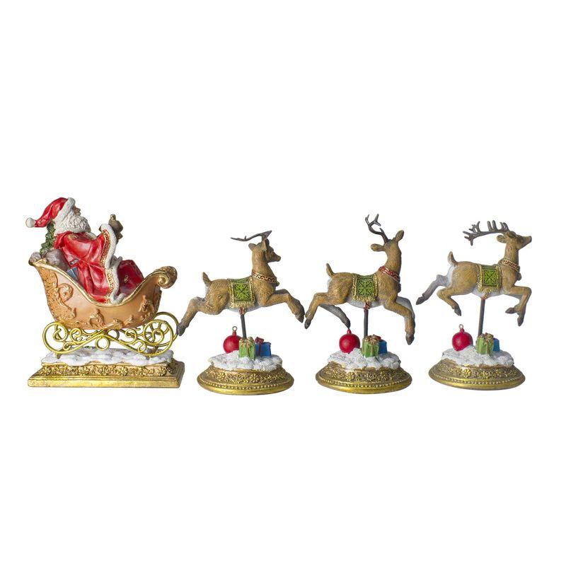 Northlight Santa and Reindeer Christmas Stocking Holders - 9.5" - Set of 4