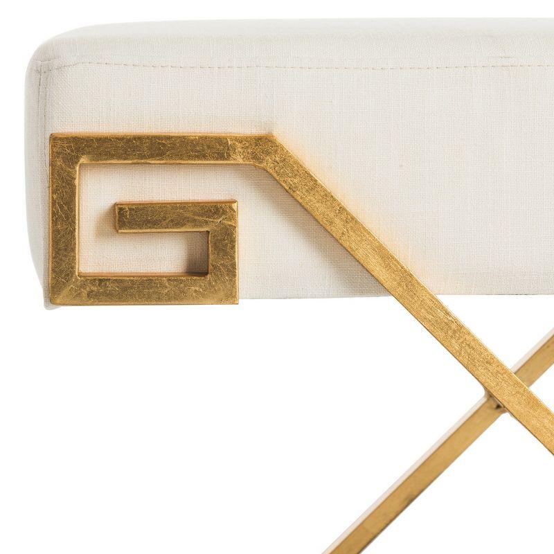 Luna Greek Key Bench - Light Beige - Safavieh