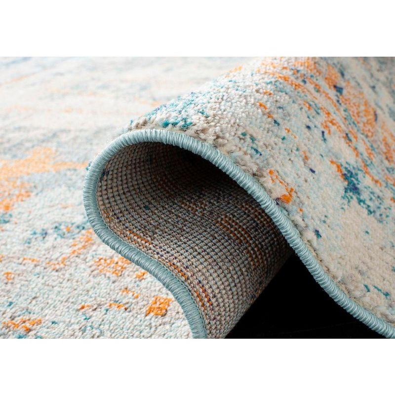 Metro-Mod Dovie Light Blue & Beige 6'7" Square Synthetic Rug