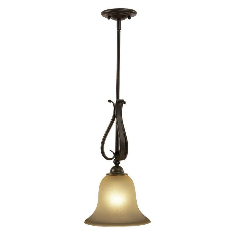 Monrovia Royal Bronze Mini Pendant with Brushed Cognac Glass