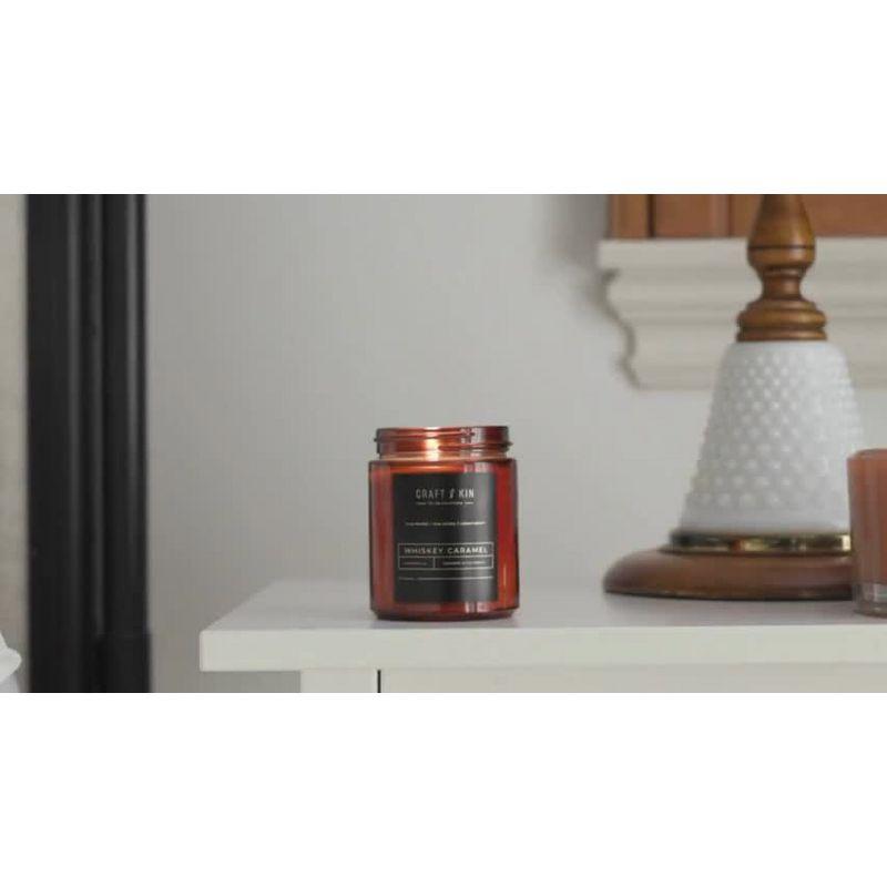 Amber Glass Jar Soy Aromatherapy Candle with Wood Wick