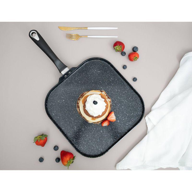 IMUSA 11" Ceramic Bistro Square Griddle Black: Pancake & Tortilla Stovetop Griddle, Aluminum, Hand Wash