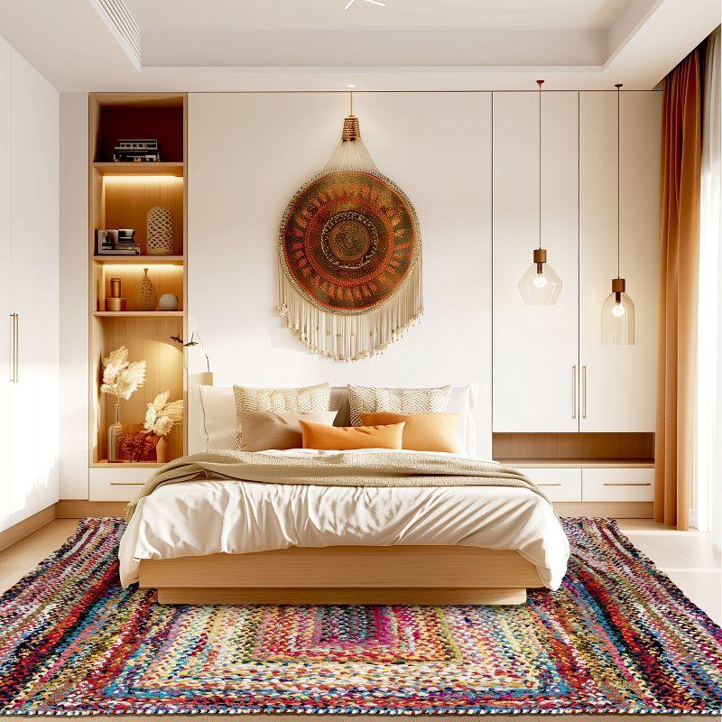 Nuloom Tammara Bohemian Hand Braided Indoor Area Rug, Square 6', Multi