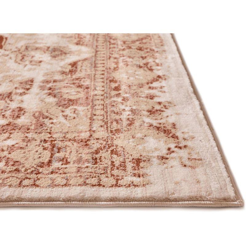 Well Woven Millie Medallion Modern Distressed Oriental Carpet 3'11" x 5'3" Copper Area Rug