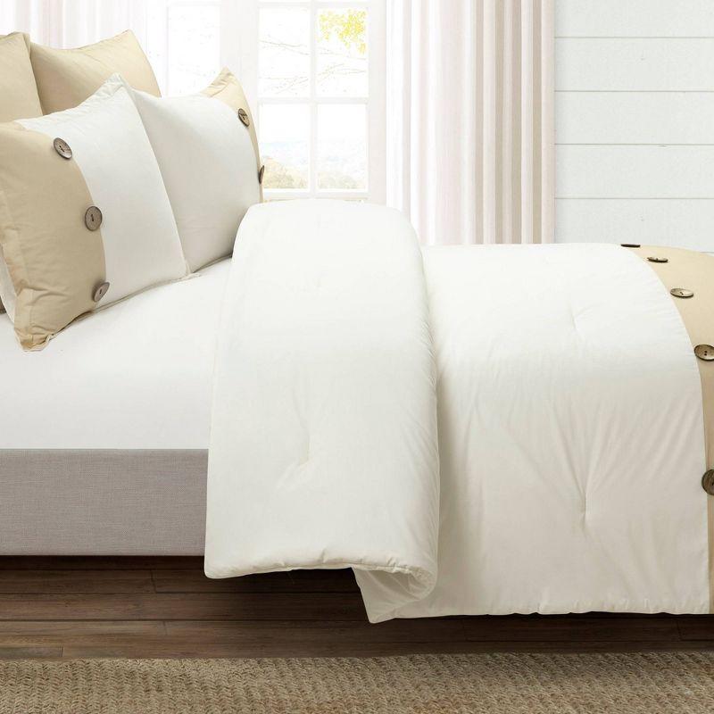 Lush Décor 5pc Linen Button Comforter Set