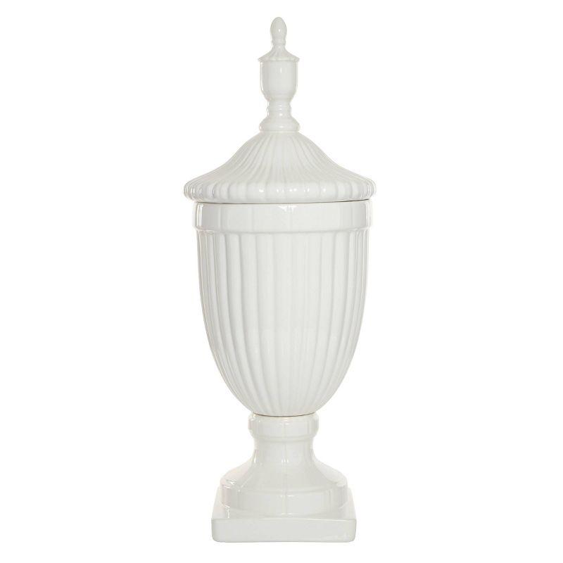 26" Modern Ceramic Urn Vase White - Olivia & May: Large Tabletop Decor, Novelty Design