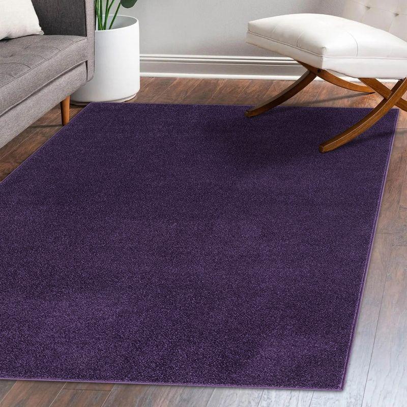 4'x6' Haze Solid Low-Pile, Purple - JONATHAN Y