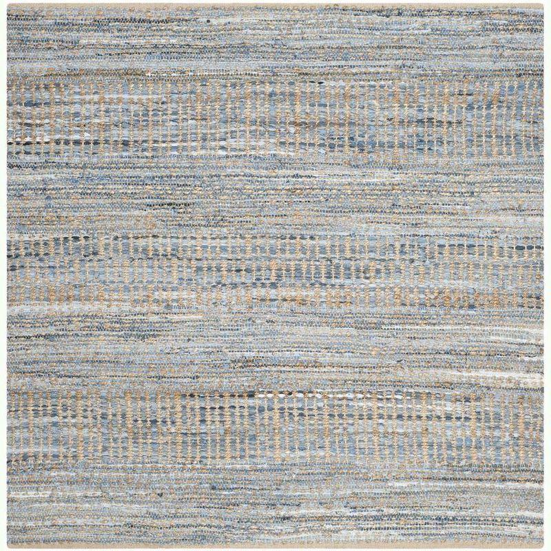 Cape Cod CAP353 Hand Woven Area Rug - Natural/Blue - 4'x4' - Safavieh.