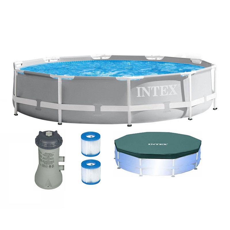 Intex 10' x 30" Above Ground Pool w/ Cartridge Filter Pump, 2 Filters & Cover