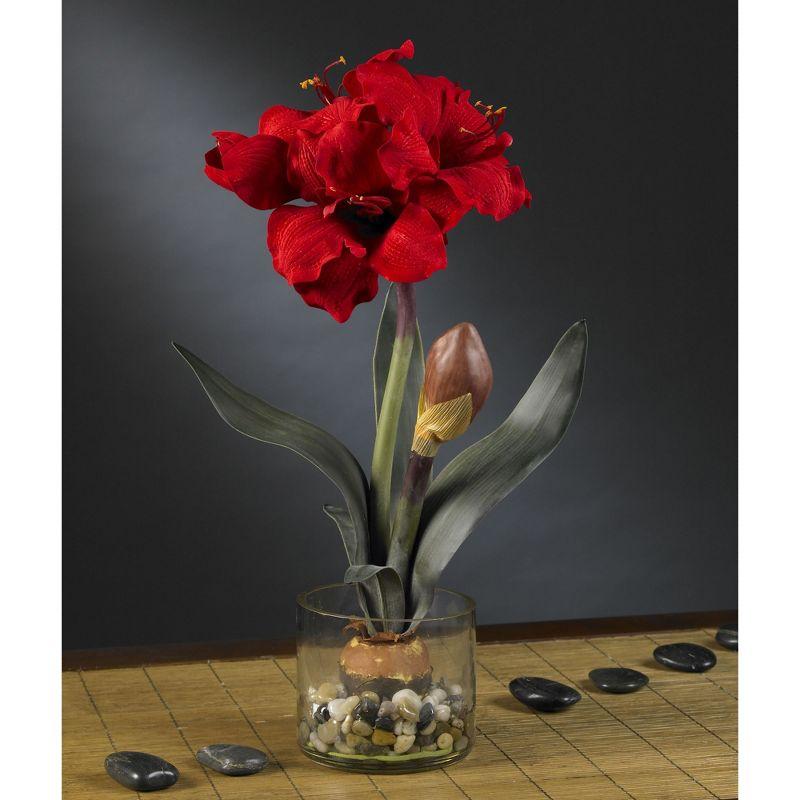 Nearly Natural Amaryllis with Round Vase