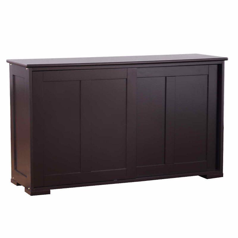 Tangkula Wood Buffet Cupboard Kitchen Storage Cabinet Sideboard w/ Sliding Door