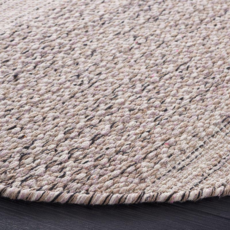 Ivory and Steel Grey Handwoven Cotton Runner Rug