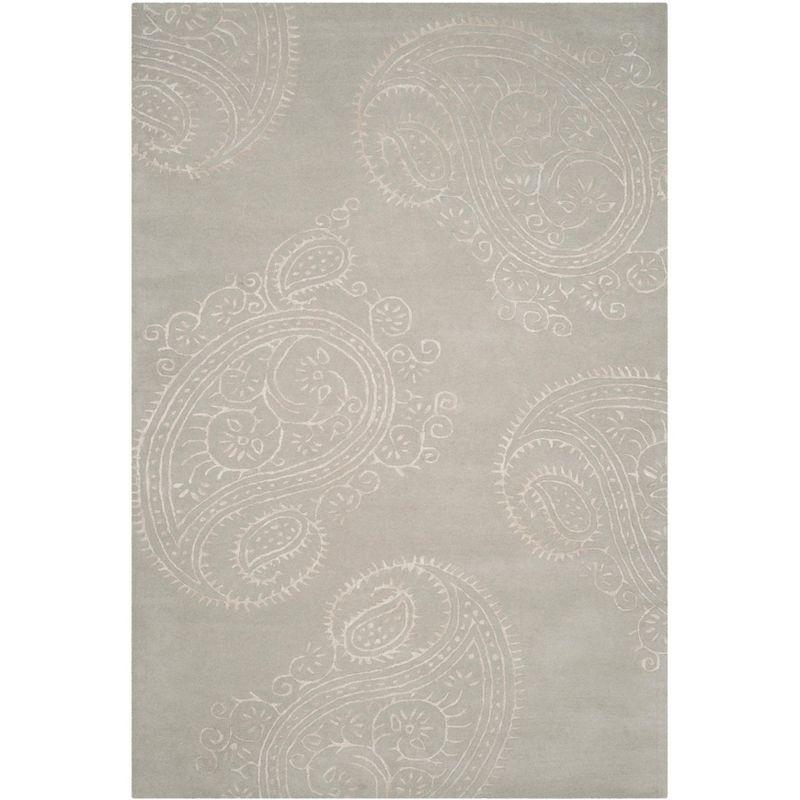 Bella BEL153 Hand Tufted Area Rug - Silver/Beige - 6'x9' - Safavieh.