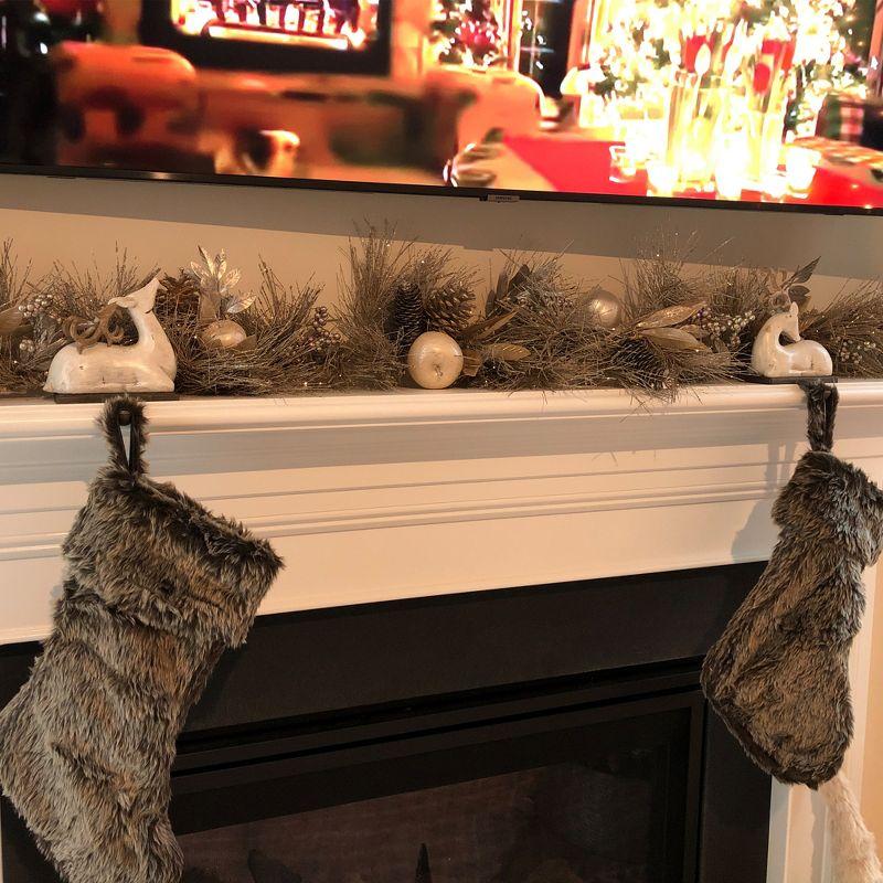 Northlight Glitter Pine Needle and Apple Pine Cone Artificial Christmas Garland - 6' x 9" - Unlit