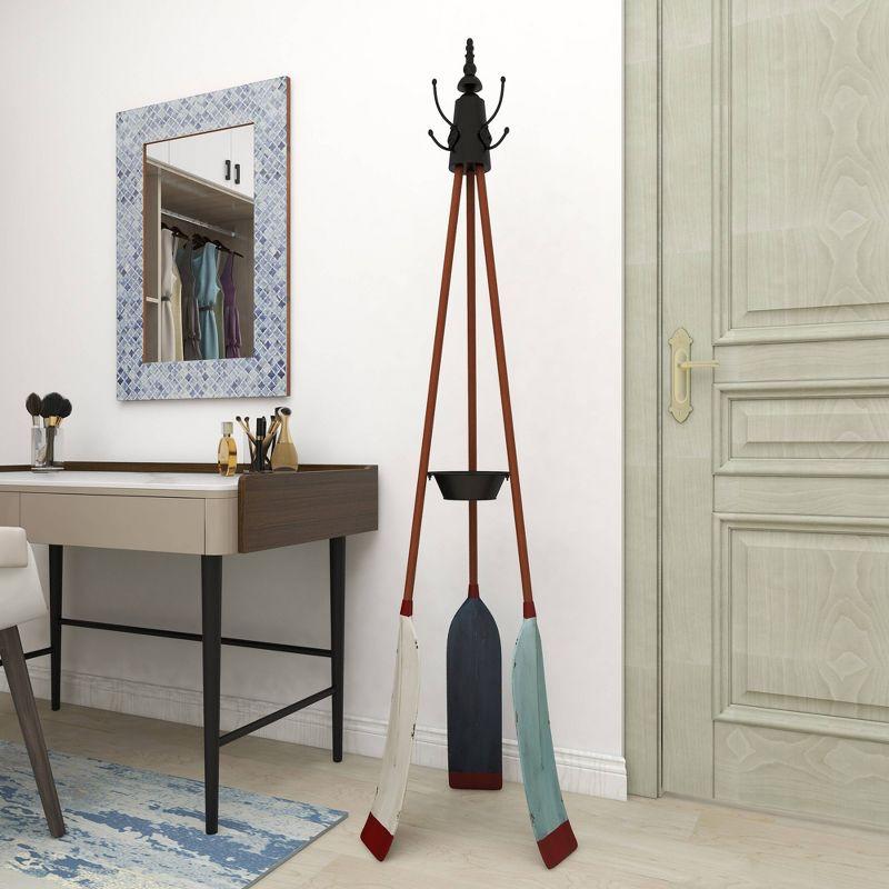 Olivia & May Metal Nautical Style Coat Rack Tripod Base : Iron Frame, 69" Tall, No Surface Treatment, Assembly Required