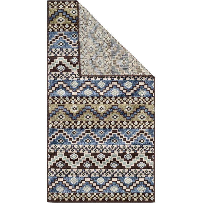 Veranda VER095 Power Loomed Indoor/Outdoor Accent Rug - Blue/Creme - 2'7"x5' - Safavieh
