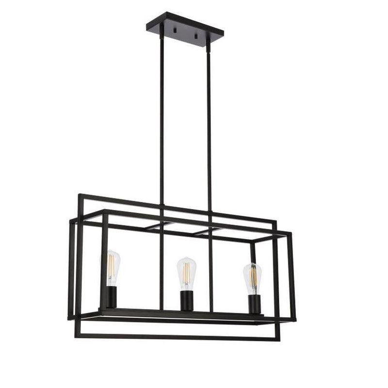 Elegant Lighting Voir 3 lights pendant in black