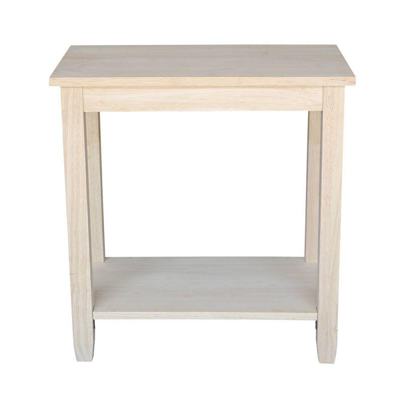 Solano Accent Table - International Concepts: Durable Parawood, Rectangle, Shelf Storage
