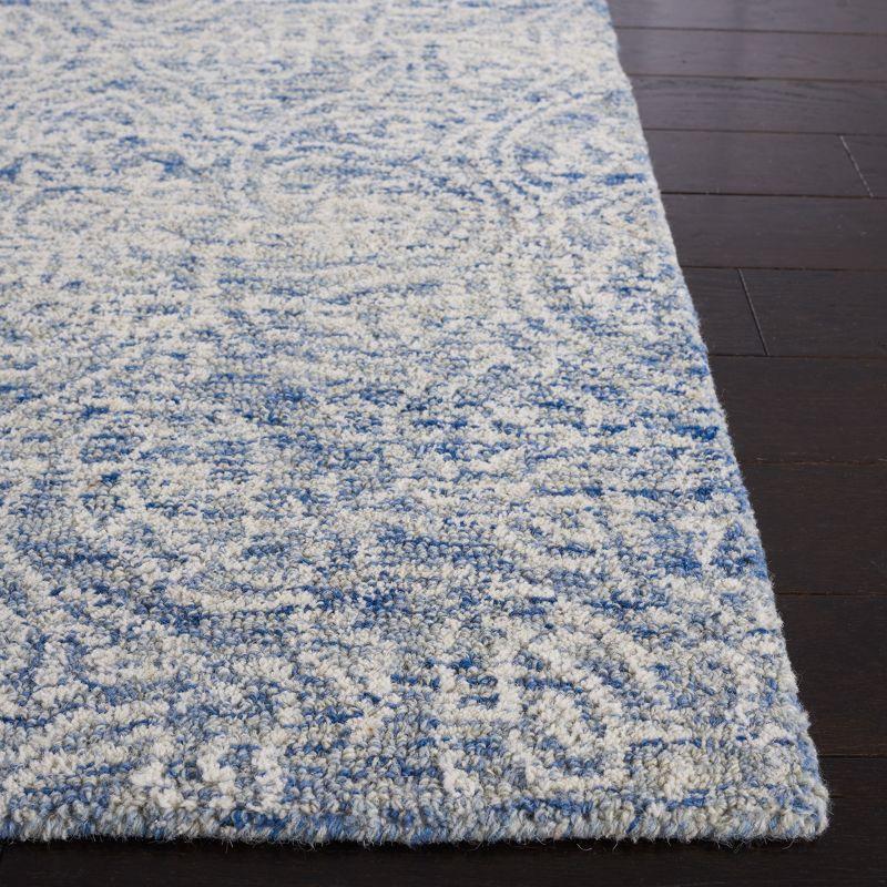 Hand-Tufted Blue Wool Square Area Rug