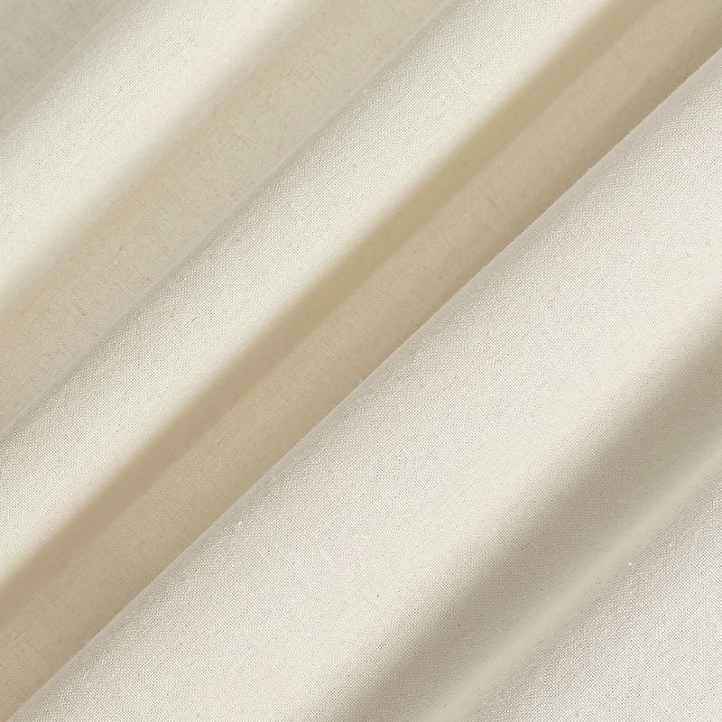 40"x63" Archaeo Light Filtering Cotton Blend Button Tab Top Curtain Panel Cream: Transitional Off-White Curtain