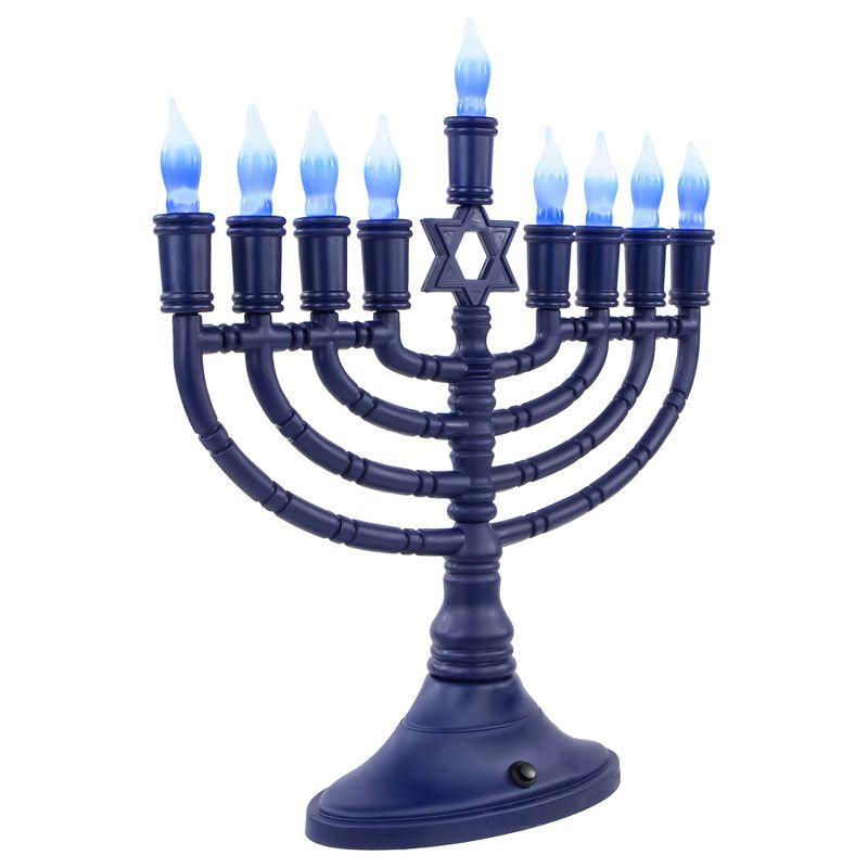 Rite Lite 15" Premium Blue Large LED Electric Menorah with Sequential Lighting