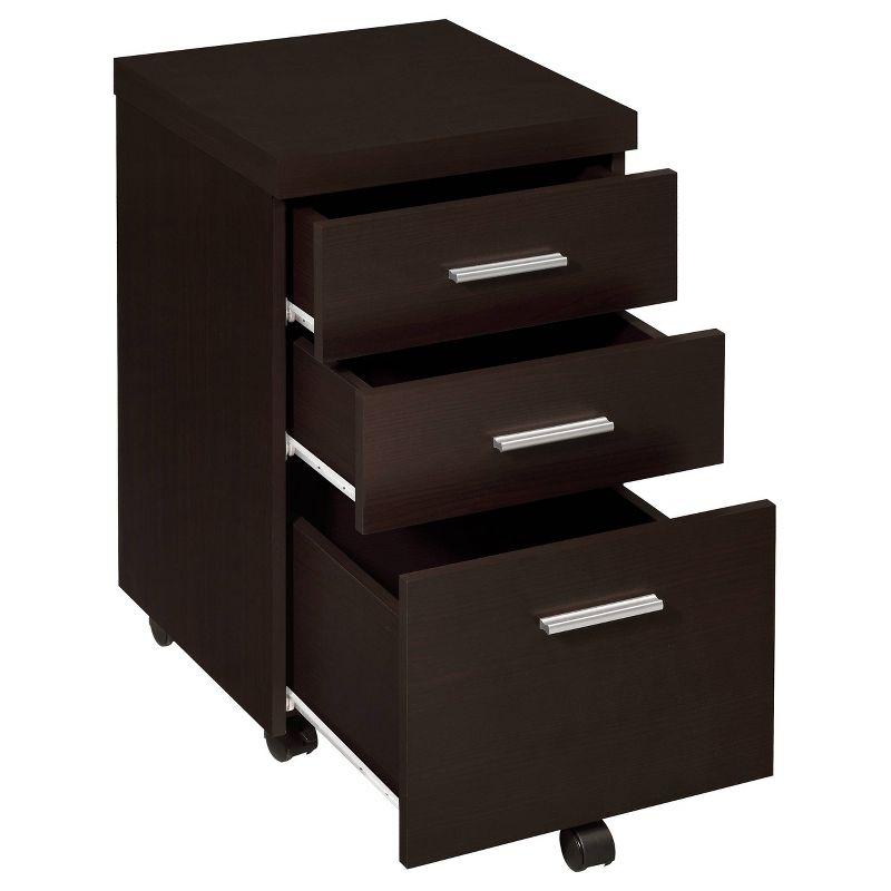 Black 3-Drawer Lockable Mobile Storage Cabinet