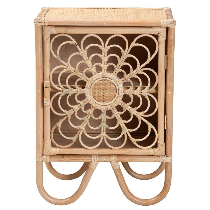 Acelin Rattan Nightstand Natural Brown - Baxton Studio: No Assembly, Spot Clean, Rectangle Shape, 30 Day Warranty